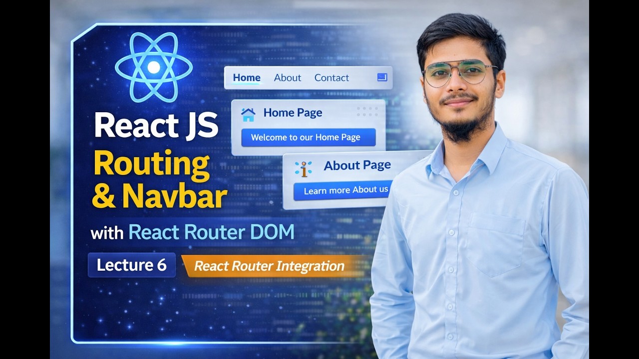 React JS Lecture 6 | React Router DOM | Routing, Pages & Navbar ...