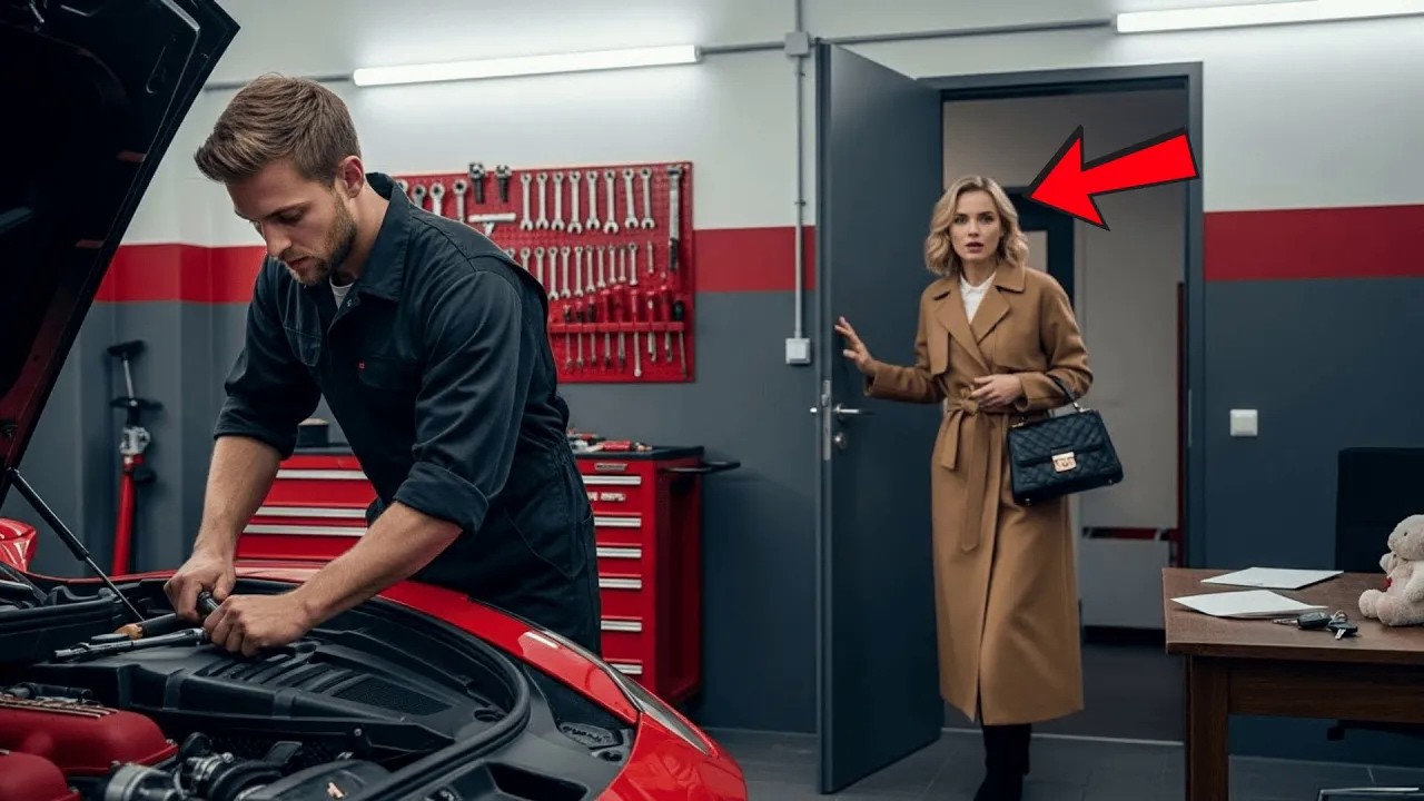 Der Mechaniker Arbeitete Nachts Um Die OP Seiner Tochter Zu Bezahlen… Eine Millionärin Entdeckt