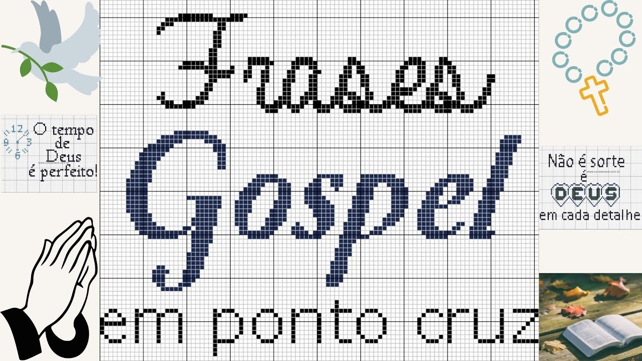 Gráficos em PONTO CRUZ gratuitos com frases GOSPEL 🙏 Fé | Deus