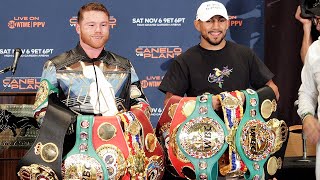 CANELO & TEOFIMO LOPEZ SHOW UNITY; YELL OUT “VIVA LOS LATINOS" AS THEY POSE WITH UNDISPUTED BELTS