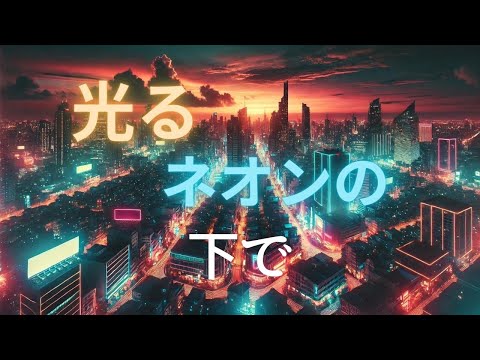 【光るネオンの下で】AI作成