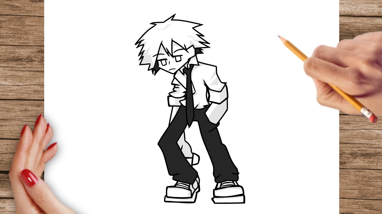 HOW TO DRAW Denji Friday Night Funkin mod FNF CHAINSAW VS SWORD