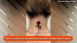 30  Simple & Cute Red Rose Tattoos For Girls | Red Rose Tattoos For Girls | Womens Tattoos!