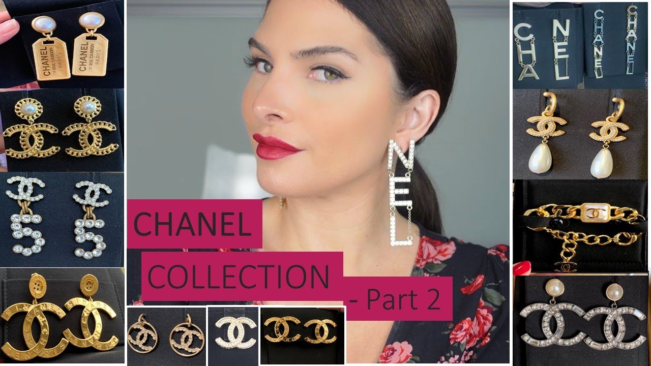 Chanel CHA-NEL Stud Earrings Metal with Crystals Gold 2341662