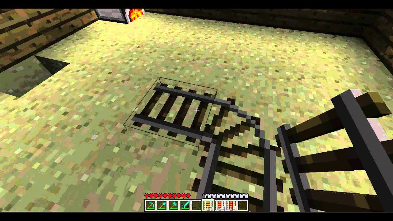 Minecraft.How to turn a rail. - YouTube