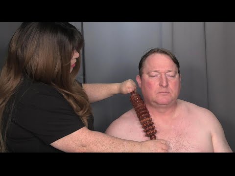 ASMR Real Person Neck, Shoulder and Ear Massage feat @TingleGentASMR (Massage Tools, Soft Spoken)