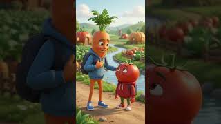 Carrot & Tomato’s First Meeting 🥕🍅 | The Mystery Begins! #Shorts #SabziGaon#AIAnimation #3DAnimation