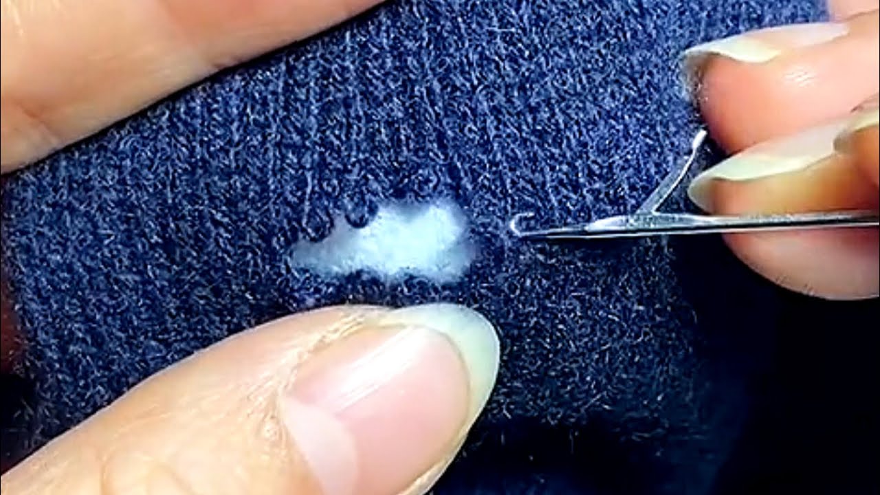 How to Invisibly Repair a Hole in a Knit Sweater at Home - YouTube