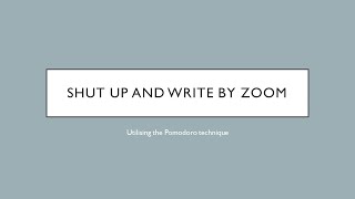 2 Hour Pomodoro timer for Shut Up And Write (SUAW)