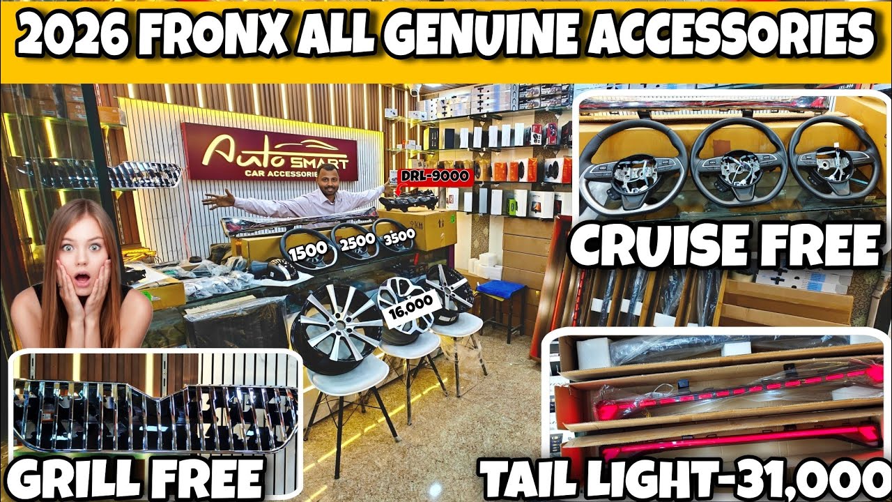 MARUTI FRONX SIGMA TO ALPHA ALL GENUINE ACCESSORIES WITH PRICE✅FRONX MODIFIED✅ALLOY WHEELS#fronx #yt
