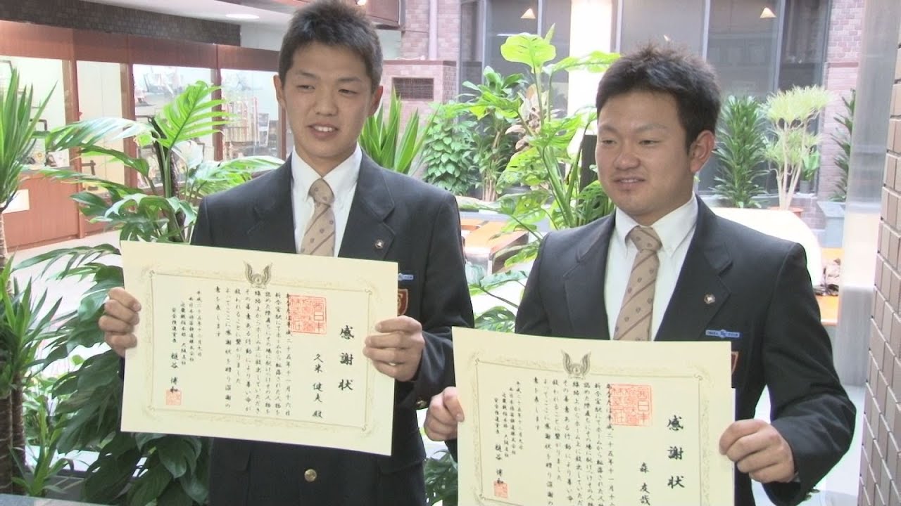 Seibu Lions first draft pick player Tomoya Mori receives letter of