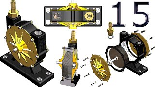 15-Project 51| Tesla Turbine 2 Pneumatic Motor |SolidWorks Tutorial: final assembly, animate, p.list