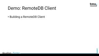 Using TMS RemoteDB in database applications