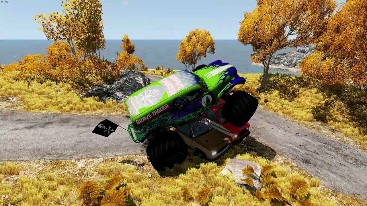Dig Rig Beamng Mod BeamNg.Drive Grave digger - YouTube