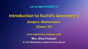 Live Interactions on PMeVIDYA: Introduction to Euclid