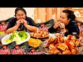 10 GIANT LOBSTER TAILS + NUCLEAR FIRE NOODLE WRAPS + SPRING ROLLS MUKBANG 먹방 EATING SHOW!