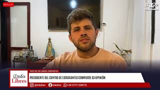 La voz de los estudiantes: habló el presidente del Centro de Estudiantes del I.S.F.D.P.A.G.