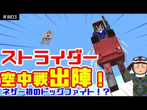 【マイクラ】ネザーアップデート新キャラ「ストライダー」でシューティングゲーム【マインクラフトJAVA】