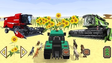 Are you ready to harvest the sunflower? - Blocky Farm & Racing New Invest Simulator Android / Ios