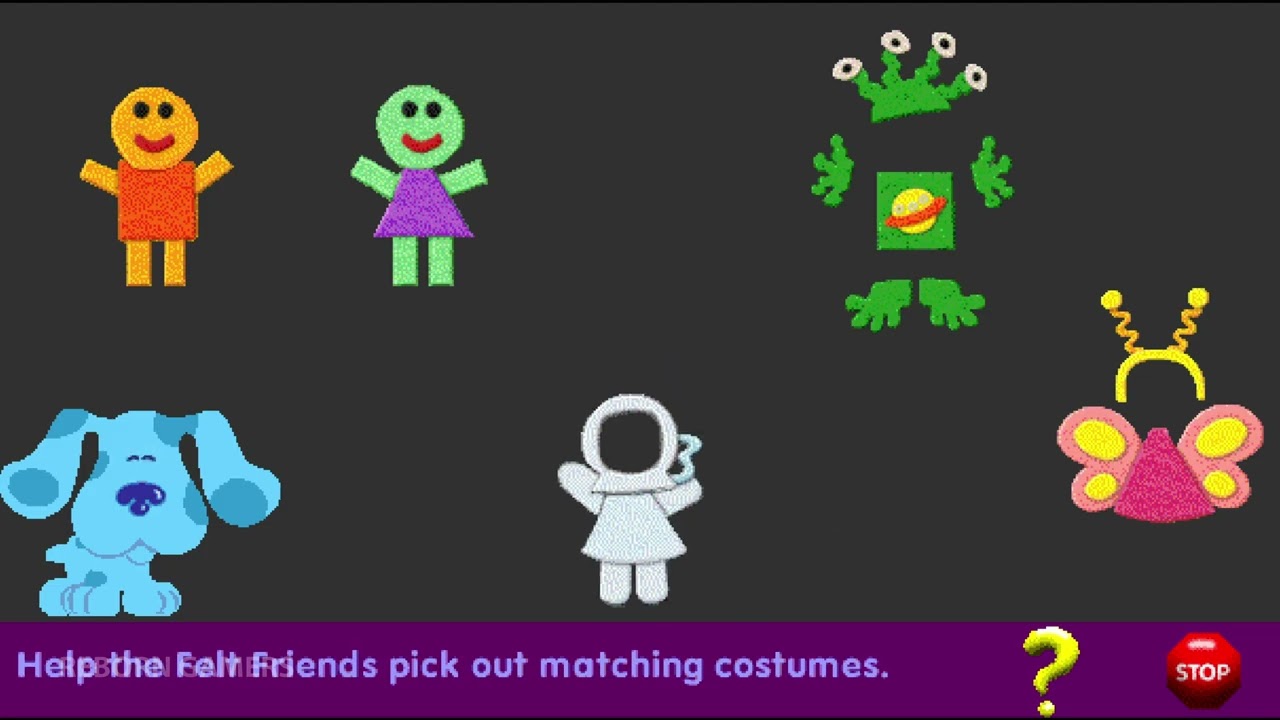 Blue's Clues™ Felt Friends Dress Up Shockwave Nick Jr Games 1999 Walkthrough 4K UHD Longplay