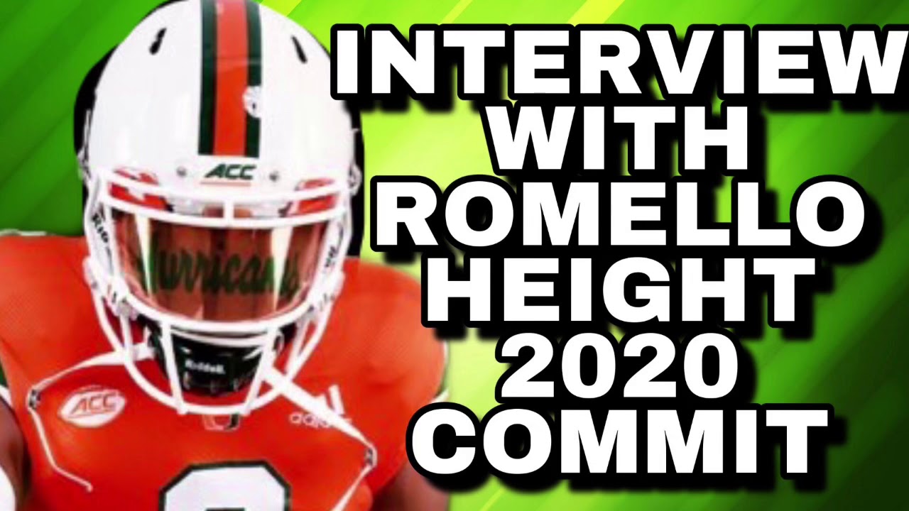 Interview With Miami Hurricanes Commit Romello Height Miami