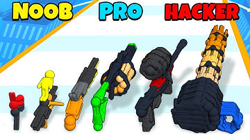 NOOB vs PRO vs HACKER - Human Gun