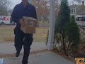Man wearing Amazon vest steals package containing 5 new iPhones delivered moments earlier by FedEx