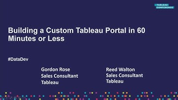 How to build a Tableau portal in 60 minutes or less