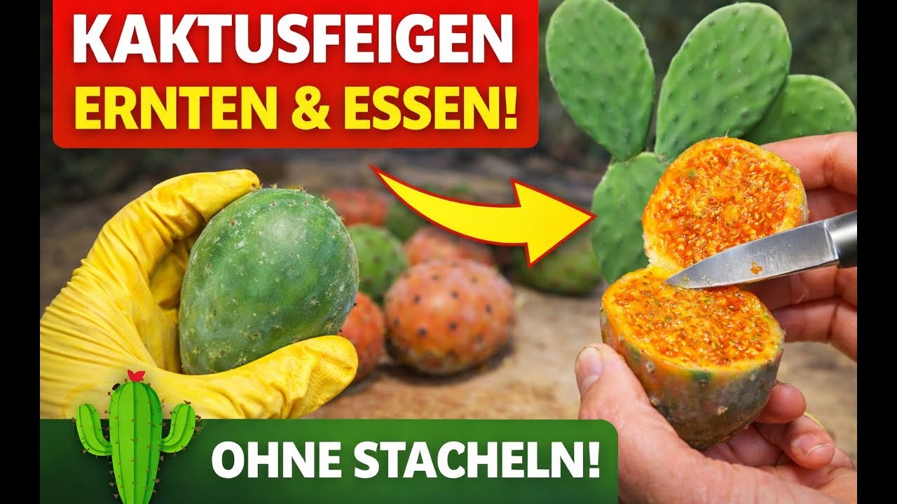 Kaktusfeigen ernten und aufschneiden und essen YouTube