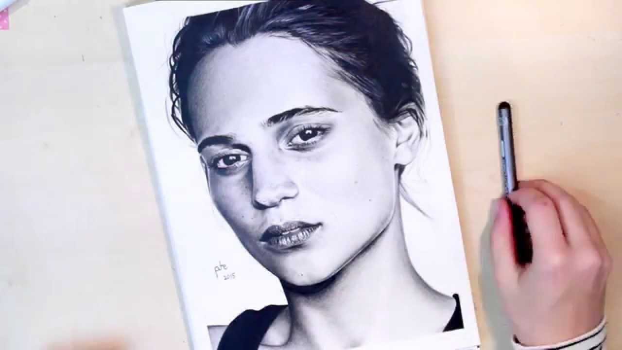 Alicia Vikander Speed Drawing Time Lapse - YouTube