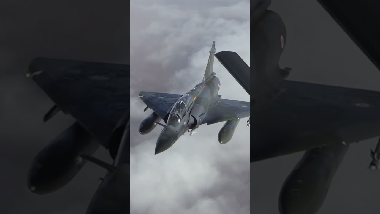 US Crew Refuels French Mirage 2000s Mid Air 