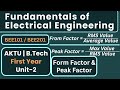 Form Factor, Peak Factor | RMS &amp; Average Value for Half, Full &amp; Triangular Wave  AKTU BTech 1st Year