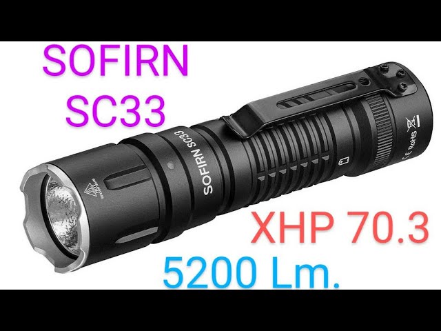 Sofirn SC33 XHP70.3 HI LED Flashlight Tactical 5200lm Powerful 21700 USB C  Rechargeable Torch with Tail E-switch Outdoor Light