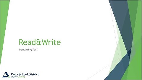 TechTip Tuesday - Read&Write Translation