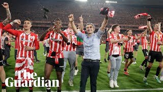 Players and fans celebrate as Athletic Club win Copa Del Rey to end 40-year trophy drought