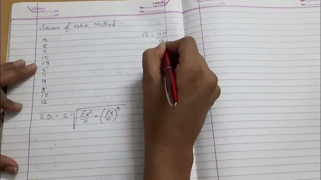 Calculate Standard Deviation using Square of value method and shortcut