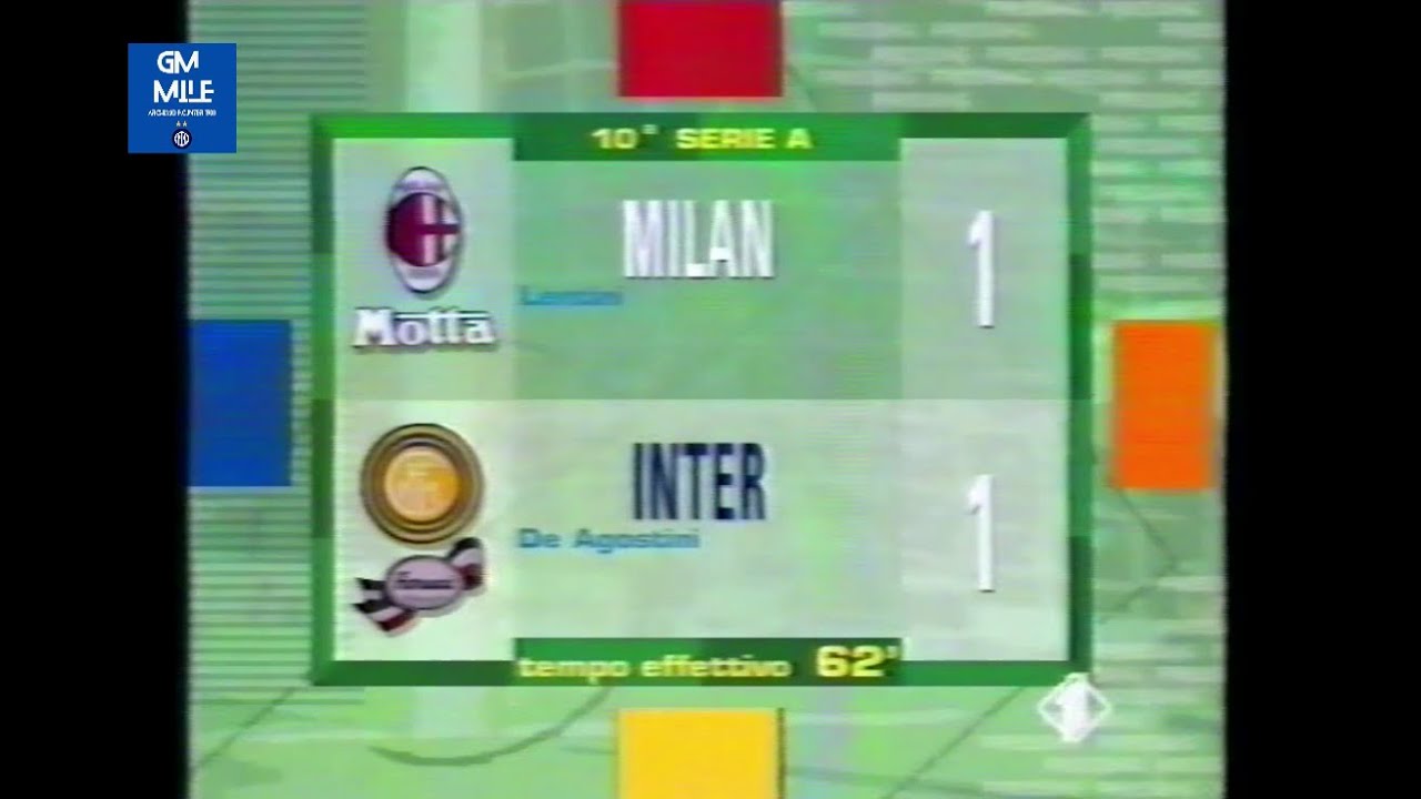 1992-93 (10^ - 22-11-1992) Milan-INTER 1-1 [Lentini,L.DeAgostini] Servizio Pressing Italia1