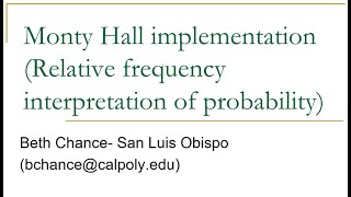 Relative frequency interpretation of probability: The Monty Hall problem