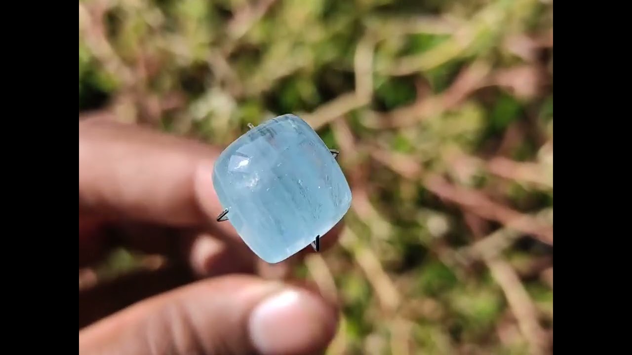 Natural Aquamarine Smooth Cabochon gemstone by usalover925 
