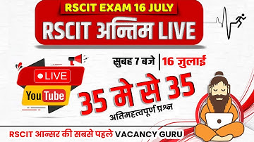 RSCIT Live Final Class | RSCIT 16 July 2023 | RSCIT Exam Important Question RSCIT Computer Course