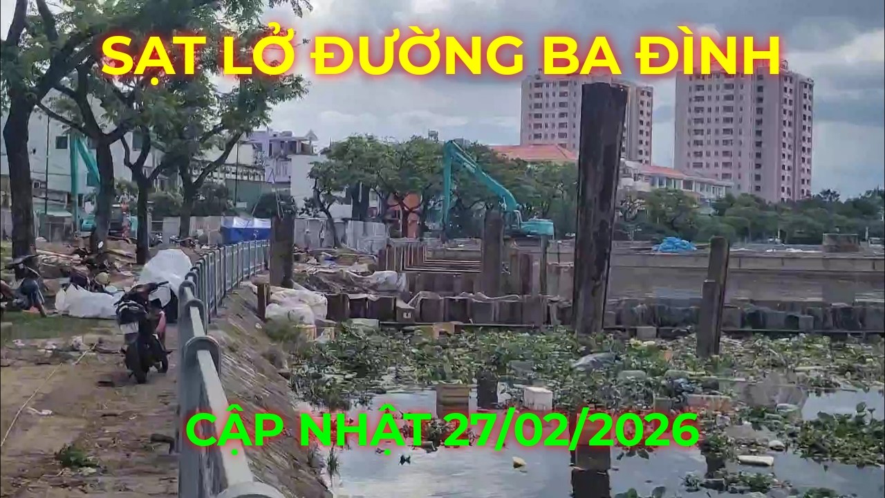 Sạt lở đường Ba Đình cập Kênh Tàu Hủ Quận 8 cũ, cập nhật 27/02/2026