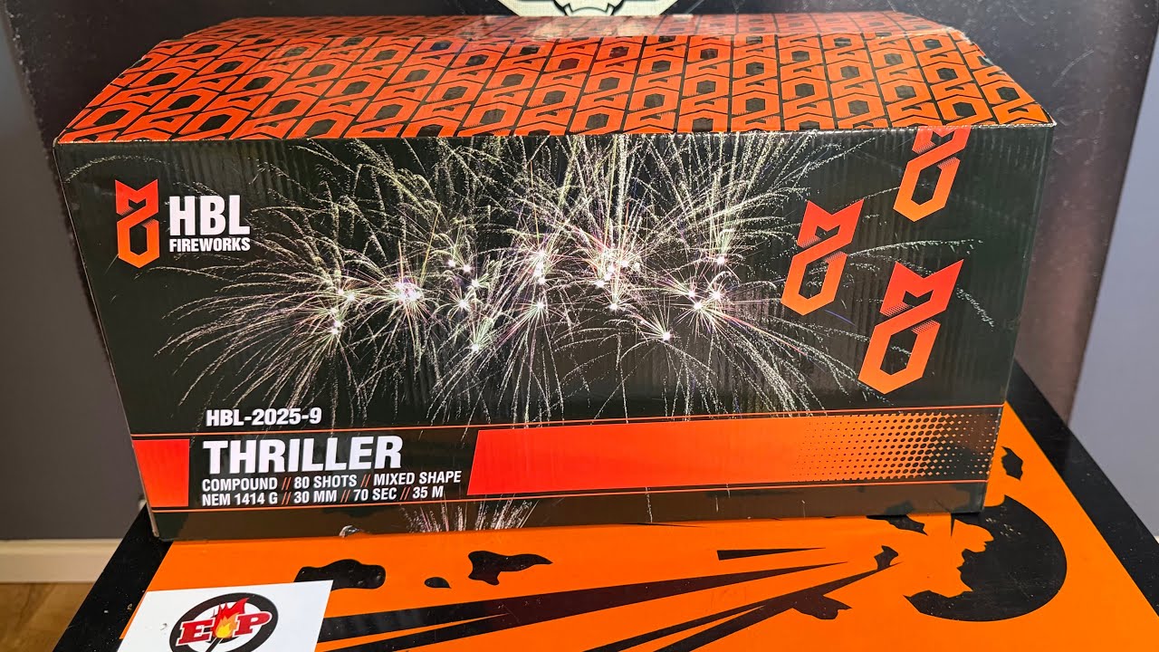 Thriller : HBL Fireworks : 80 Shots : 30mm : 1400 Gram : Straatfilm : Compound : HBL-2025-9
