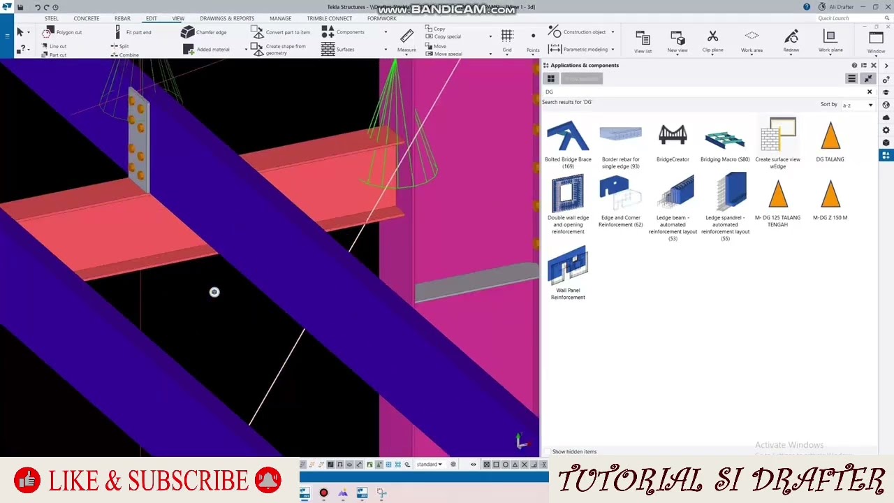 TEKLA STRUCTURE 2023 TUTORIAL 5 ~ How to make a purlin profile - gutter details ~ profil gording