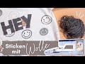 🧶Couching mit der Stickmaschine // Cooles Design mit WOLLE // Kordelstickerei