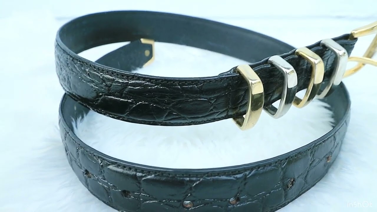 Review Gianni Versace Croc belt Versace vintage belt versace crocodile vintage