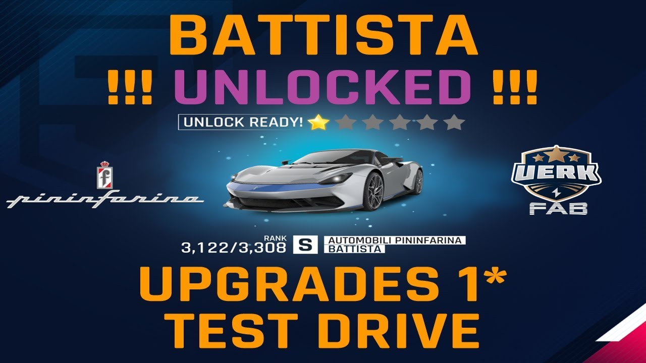 Asphalt 9 | Pininfarina BATTISTA | UNLOCK + Upgrades 1⭐️ + Test Drive @Nile River