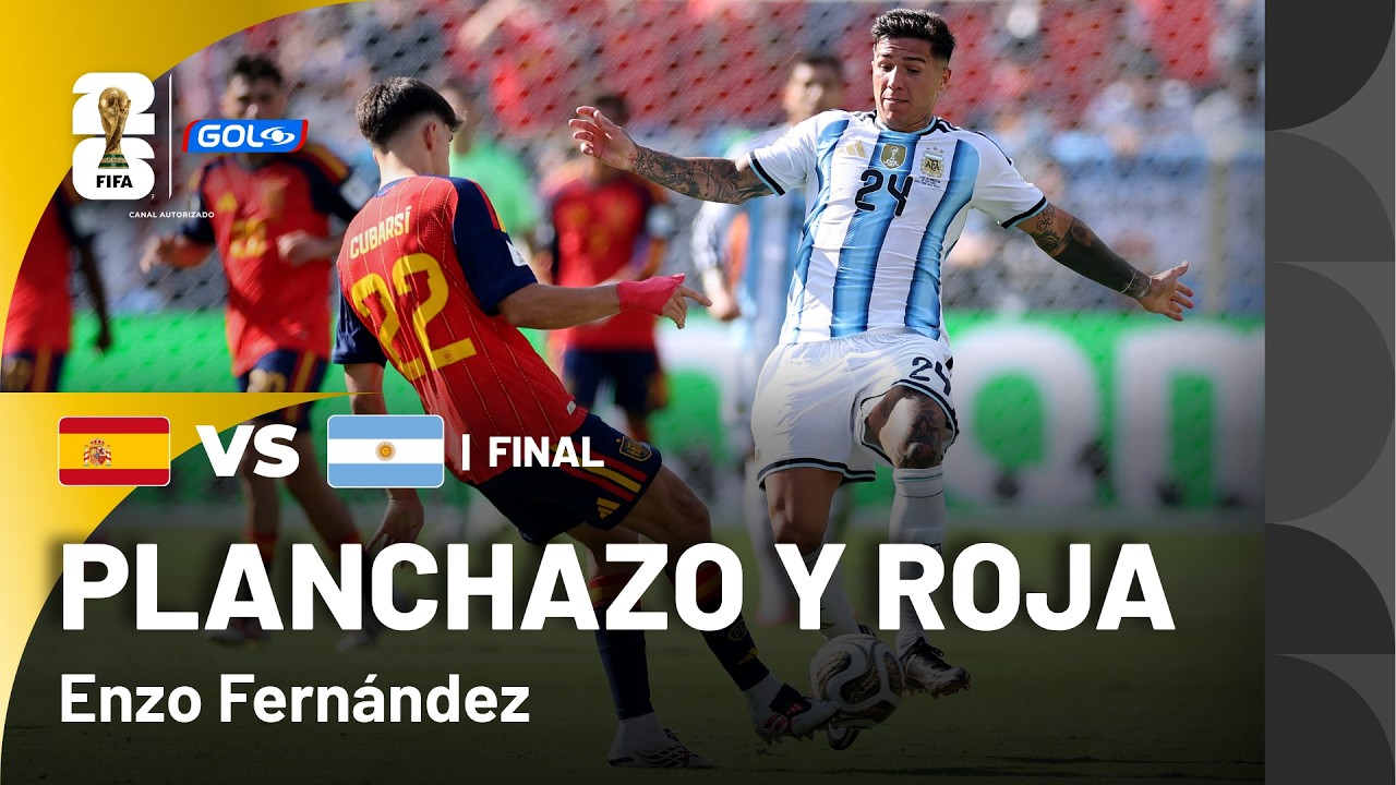 Vea la expulsión de Enzo Fernández, tras patada a Cubarsi | España vs. Argentina | MUNDIAL 2026