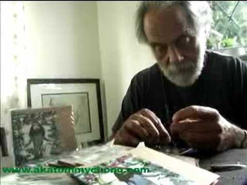 Tommy Chong smoking a dvd wrapper