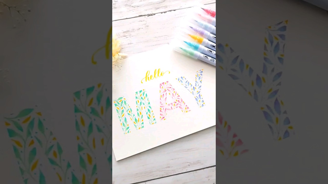 How to blend brush pens | Draw simple leaves #lettering #brushpen # ...