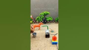 DIY mini motor water pump science project and mini tractor making horse video # 461